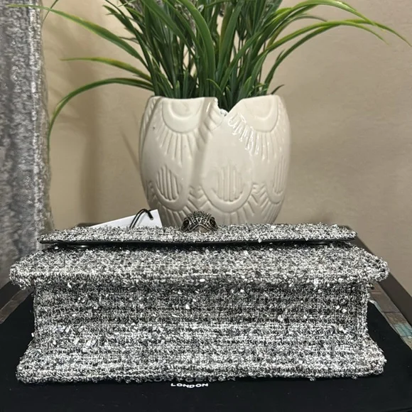 Kurt Geiger Small Shoreditch Metallic Tweed Crossbody Bag - Picture 7 of 13